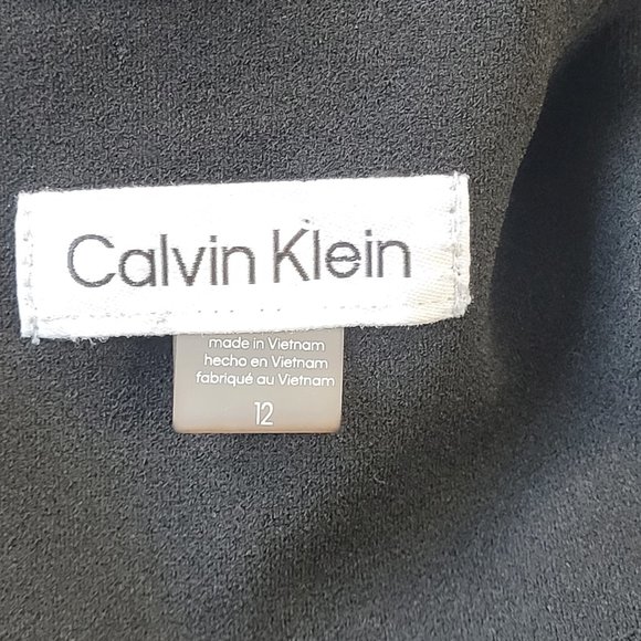 Calvin Klein black blouson style sleeve midi dress size 12 - Picture 12 of 13